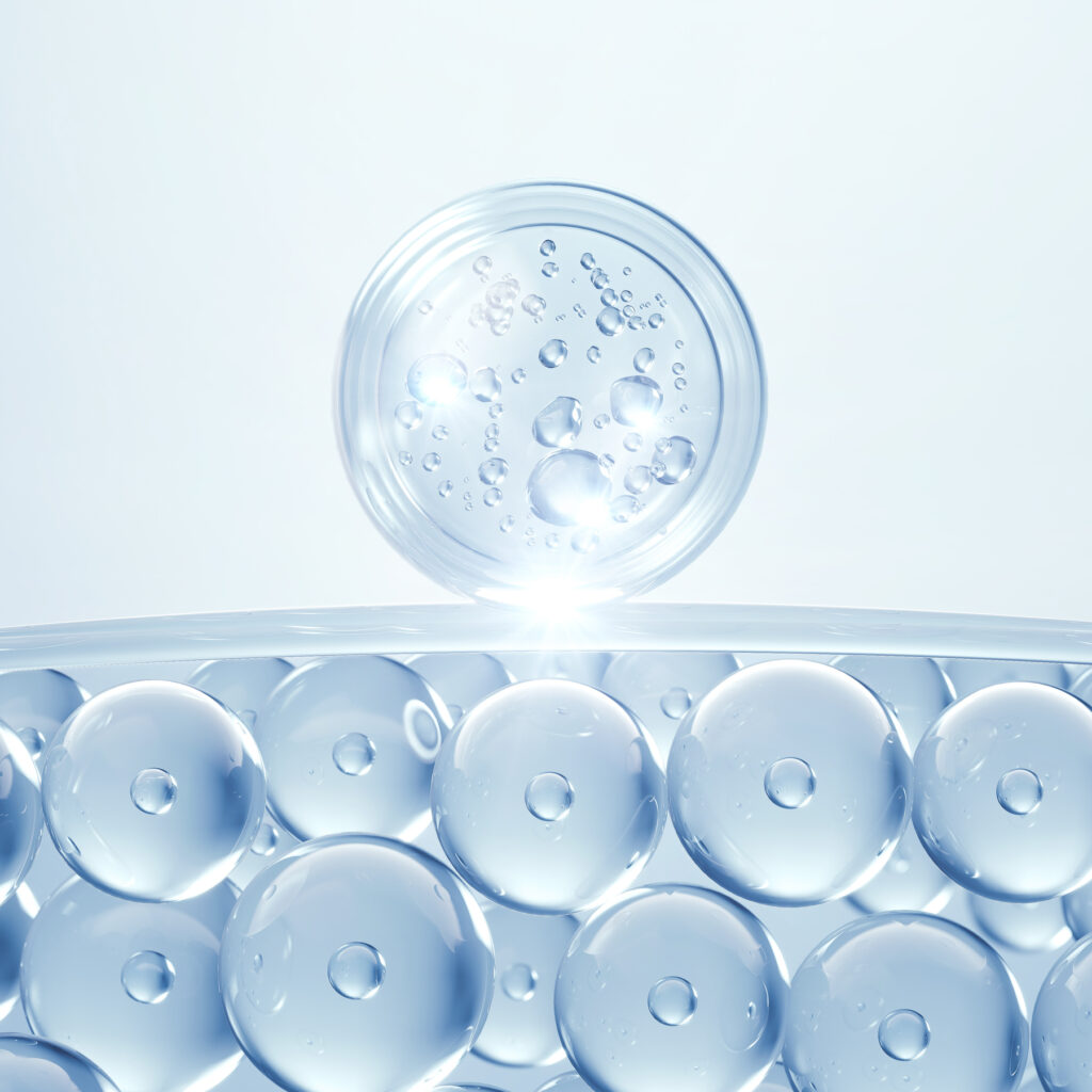 Cosmetic serum Oil drop on Saggy skin cell, Skin Repair, moistur